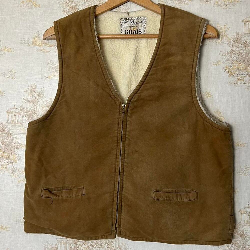 Vintage 70s Grais Suede Sherpa Vest | Western Americana | Size L